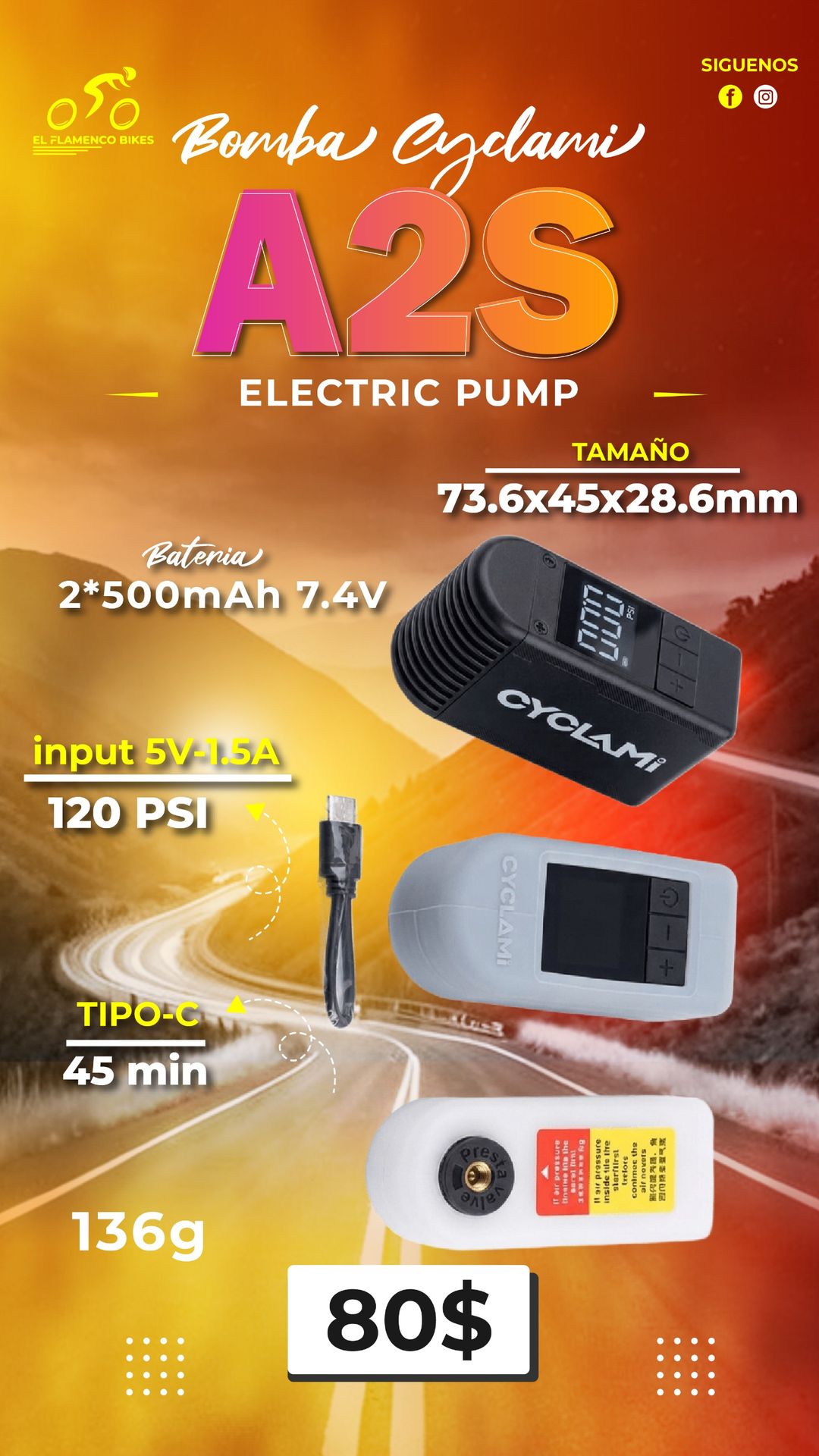 bomba electrica, infaldor electrica para bicicletas