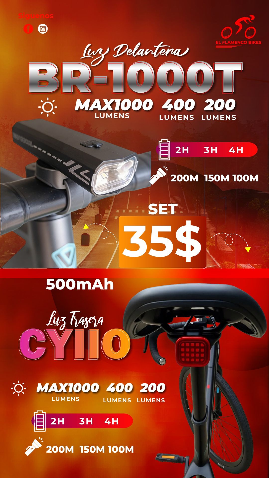 luces para bicicleta 1000 lumen